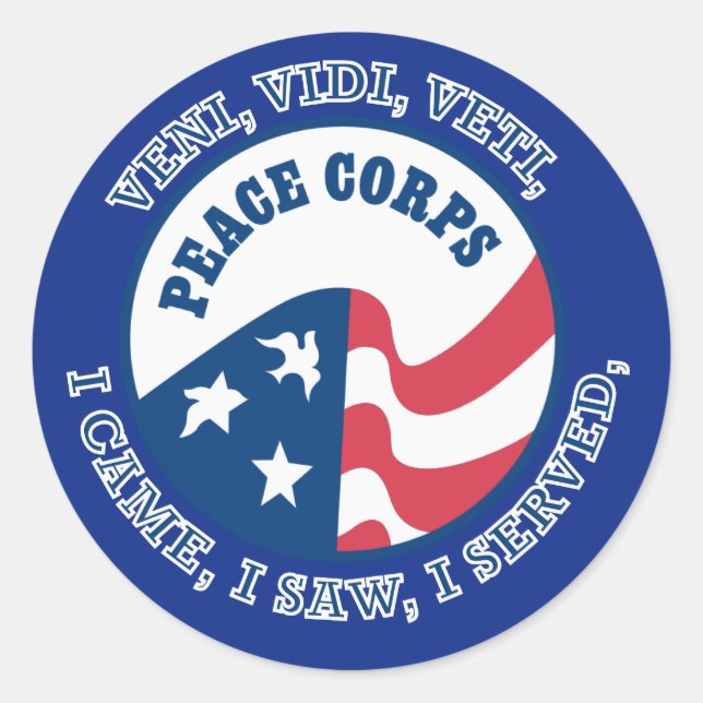 Peace Corps VVV Shield Classic Round Sticker (Front)