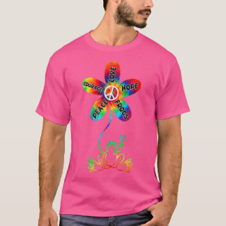 Peace Courage Love Hope Frogs Hippie Gift T-Shirt
