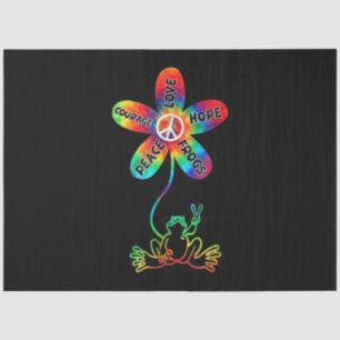 Peace Courage Love Hope Frogs Hippie Tissue Paper