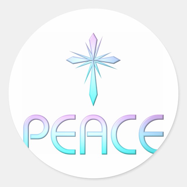 Peace Cross Christian Classic Round Sticker (Front)