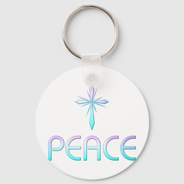 Peace Cross Christian Keychain (Front)