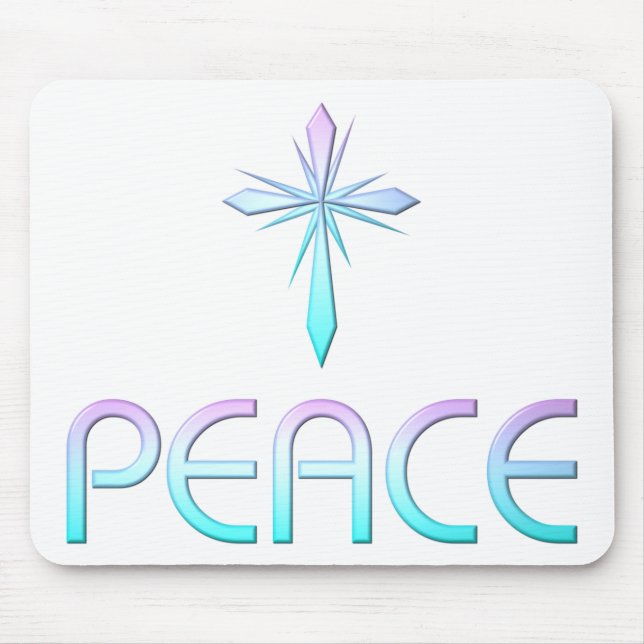 Peace Cross Christian Mouse Pad (Front)