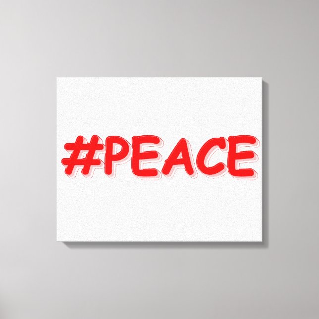 "#PEACE" Cute Design. Buy Now Canvas Print (Front)