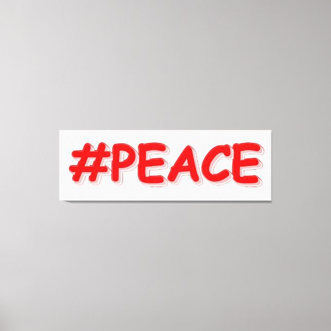 "#PEACE" Cute Design. Buy Now Canvas Print (Front)