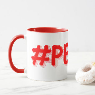 "#PEACE" Cute Design. Buy Now Mug