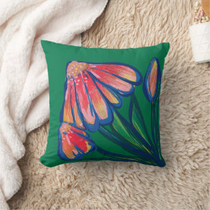 Peace Daisy Flower Florals Flower Art Garden Throw Pillow