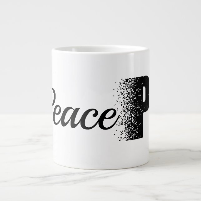 Peace Disintegration Effect Typography  Mug (Devant)