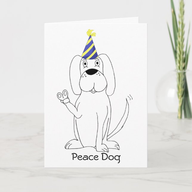 Peace Dog Birthday Card (Front)
