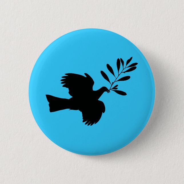 Peace Dove 2 Inch Round Button (Front)