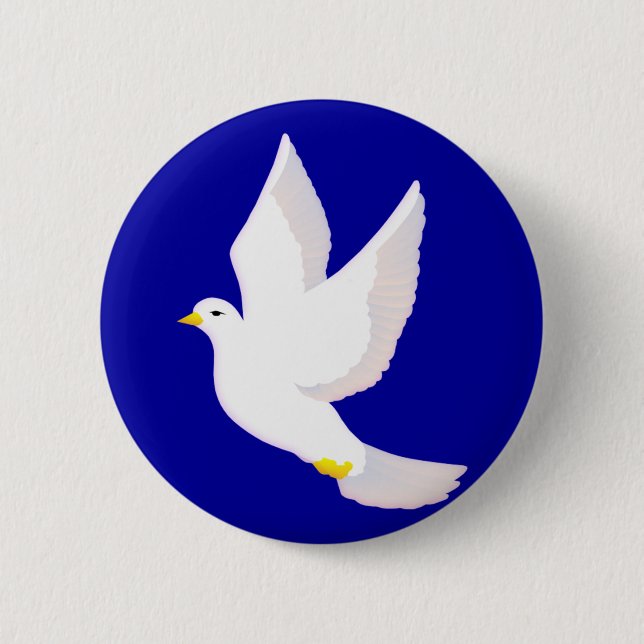 Peace Dove 2 Inch Round Button (Front)