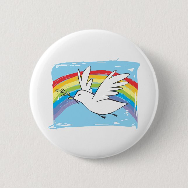 Peace Dove 2 Inch Round Button (Front)