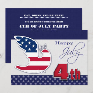 Peace Dove 4th of July Party Event Invitation