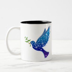 Peace Dove Bird Symbol Love Freedom Pigeon Two-Tone Coffee Mug