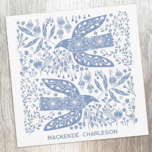 Peace Dove Blue Bird Personalized Name Card
