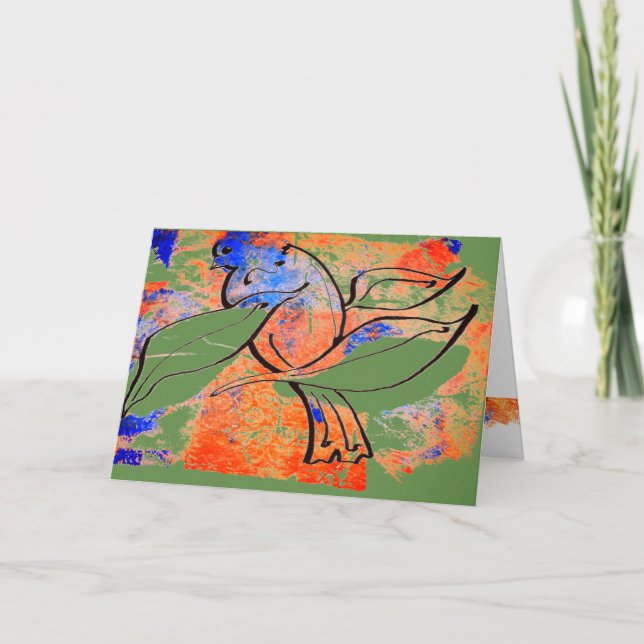 Peace dove bright blank greeting card (Front)