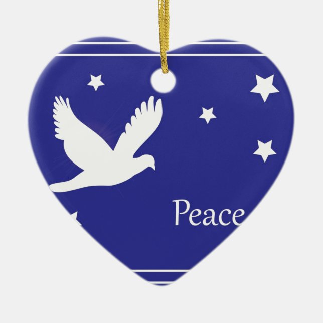 Peace Dove Ceramic Ornament (Front)