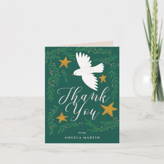 Peace Dove Christmas Cadeau Carte de remerciements (Devant)