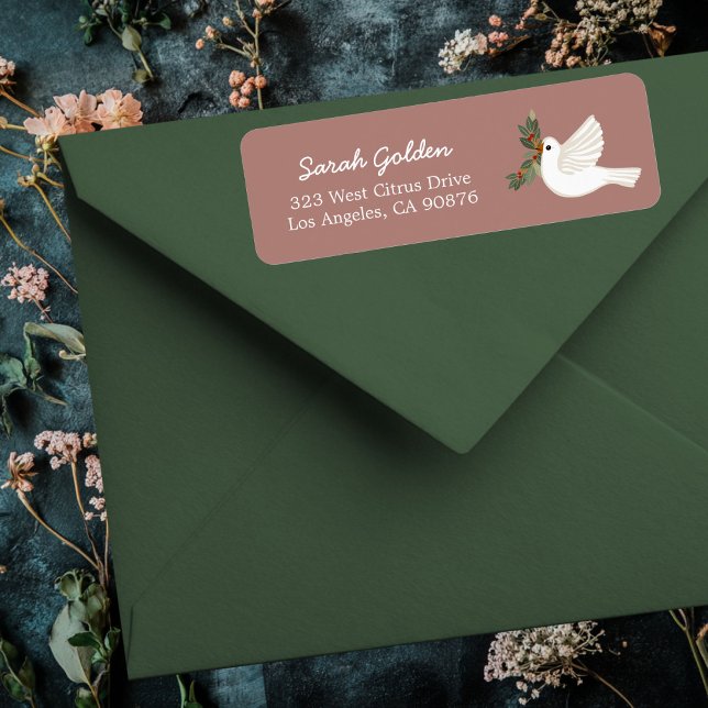 Peace Dove Christmas CUSTOM Mailing Return Address (Peace Dove Christmas Holidays CUSTOM Chic Cute Mailing Return Address Label Sticker
)