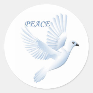 PEACE DOVE CLASSIC ROUND STICKER