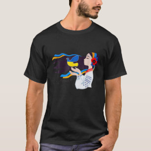 Peace Dove Girl Support Ukraine Stand With Ukraini T-Shirt