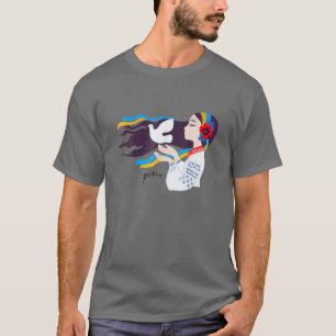Peace Dove Girl Support Ukraine Stand With Ukraini T-Shirt