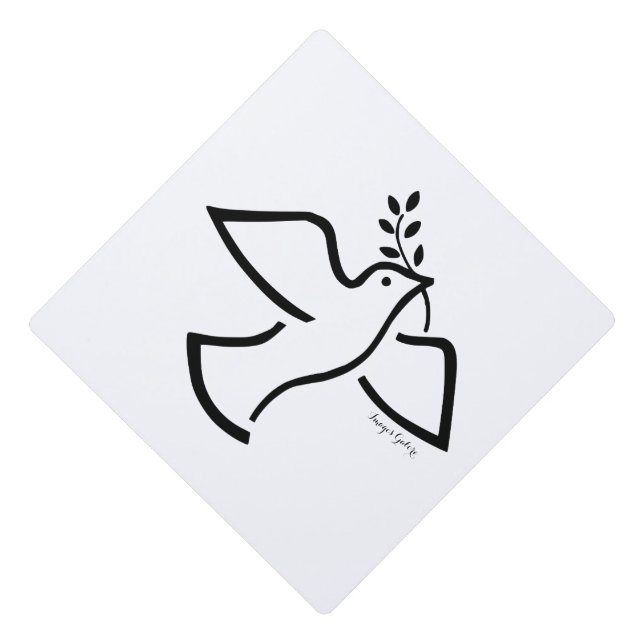 Peace Dove Graduation Cap Topper (Front)