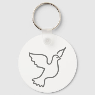 Peace Dove Grey Keychain