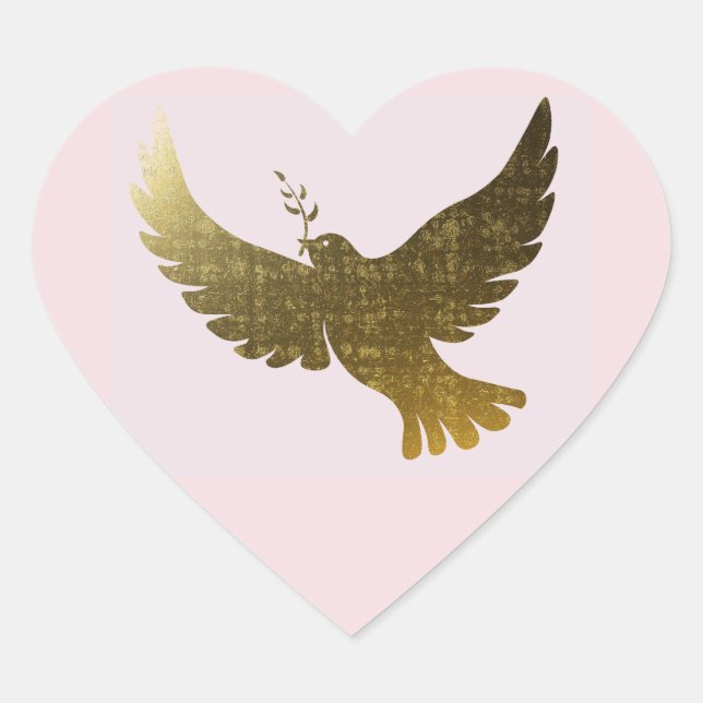 Peace Dove Heart Sticker (Front)