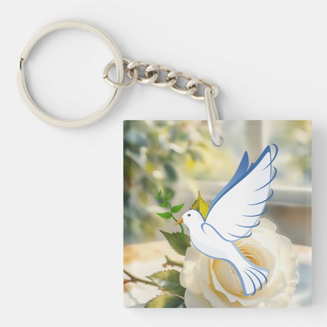 Peace Dove  Keychain (Front)