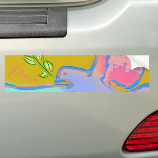 Peace dove, no war yellow  bumper sticker (Creator Uploaded)