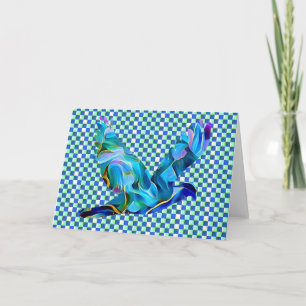 Peace Dove On Checks Abstract Art Note Card