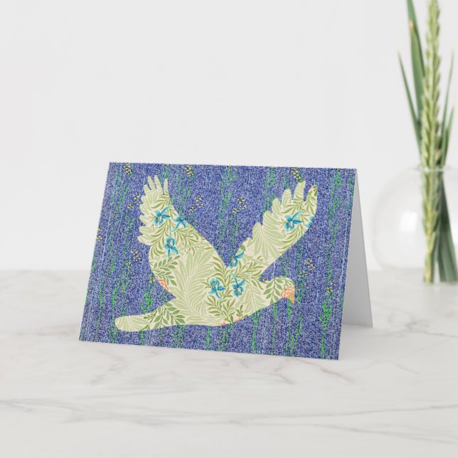 Peace Dove Pattern on Pattern Art Note Card 1 (Front)