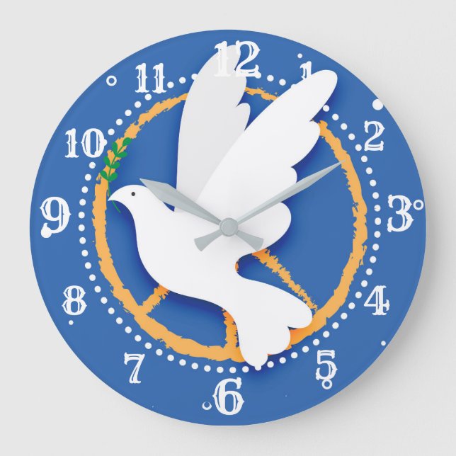 Peace Dove Peace Sign Clock (Front)