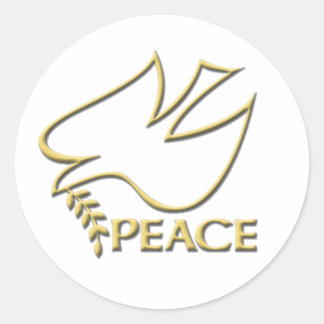 Peace Dove Peace Sign Fine Beautiful Classic Round Sticker