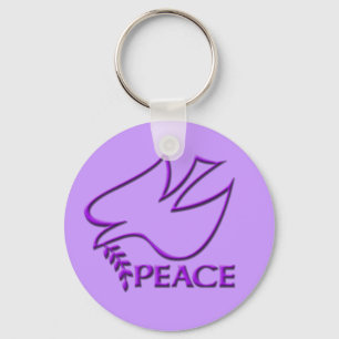 Peace Dove Peace Sign Keychain