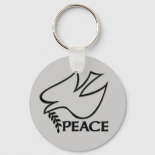 Peace Dove Peace Sign Keychain