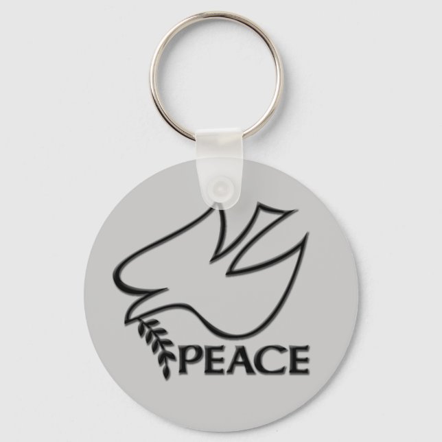 Peace Dove Peace Sign Keychain (Front)