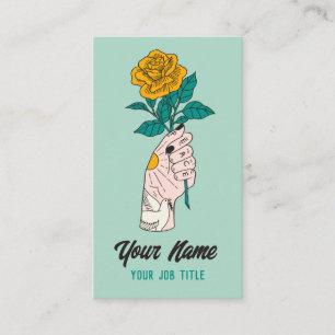 Peace Dove Rose Jaune Carte de visite main