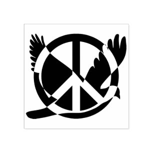 Peace dove rubber stamp