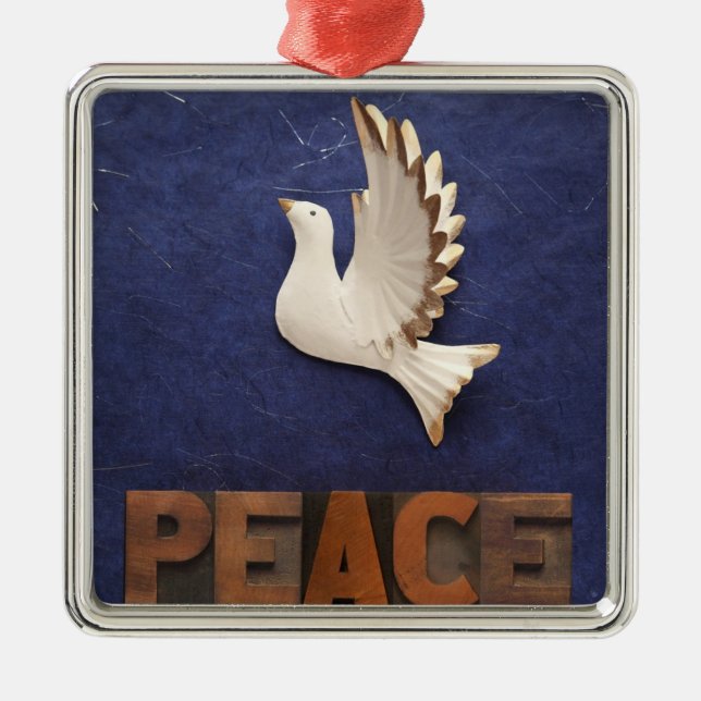 peace dove square ornament (Front)