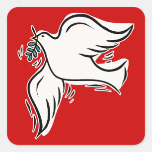 Peace Dove Square Sticker
