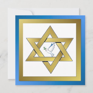 Peace Dove Star De David Flat Carte de voeux