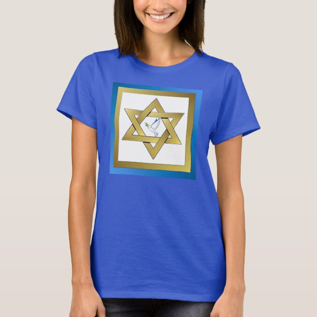 Peace Dove Star De David T-Shirt (Devant)