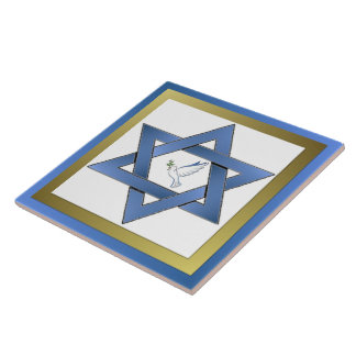 Peace Dove Star Of David Ceramic Tile
