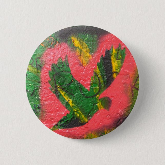 Peace Dove Stencil 2 Inch Round Button (Front)