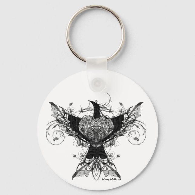 Peace Dove tattoo art keychain (Front)