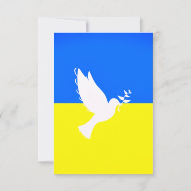 Peace Dove Ukraine Flag Card Freedom - Peace (Back)