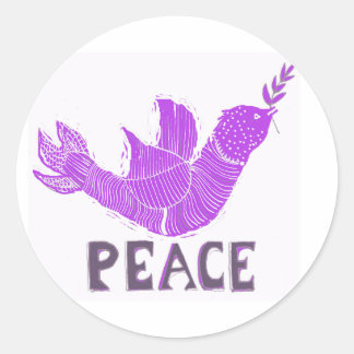 Peace Dove with Laurel Branch Classic Round Sticker