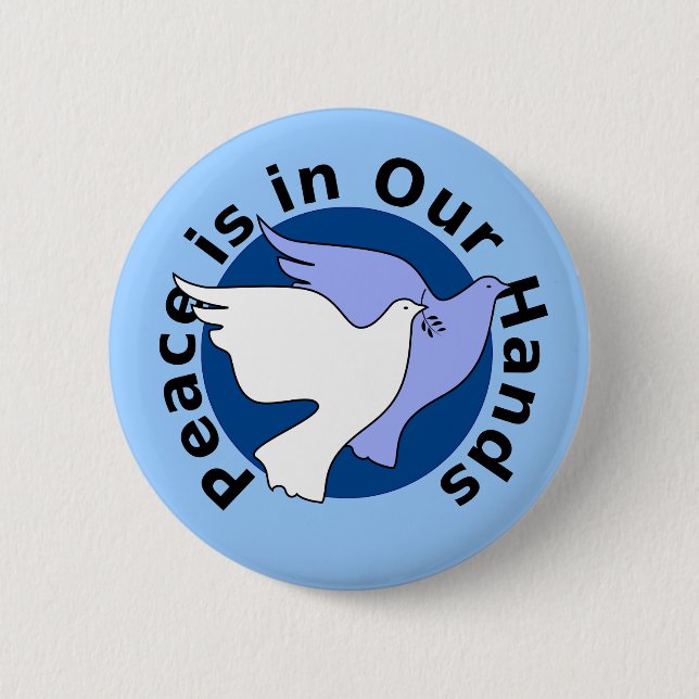Peace Doves 2 Inch Round Button (Front)