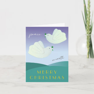 Peace Doves Cute Modern Christmas Card